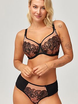 Brazilian style panties Azal  Brazilian figs Sara are a combination of subtle elegance and sensual feminine style. The beige shade harmoniously complements the skin tone,