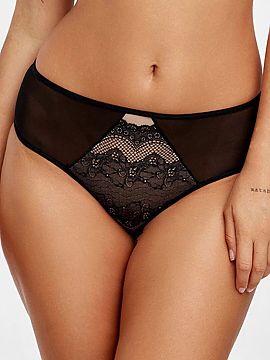 Brazilian style panties Azal  Lace brazilian panties Otylia is a proposition for women who like to combine elegance with subtle sensuality. Timeless black and delicate la