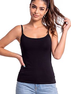 T-shirt Donna  Cotton women\'s top Donna 105 with thin straps is a timeless wardrobe staple that combines simplicity with everyday comfort. Made of soft, s