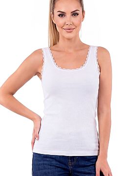 T-shirt Donna  The women\'s undershirt Donna 109 is a combination of comfort and feminine style. Made of ribbed fabric containing 95% cotton and 5% elastan