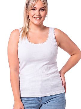 T-shirt Donna  Women\'s blouse Donna 109 Plus Size is a combination of comfort, classic cut and feminine details. Made of soft, ribbed fabric containing 95