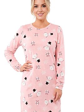 Nightshirt Donna  Winter nightgown Snowman is the perfect choice for women who appreciate comfort and cozy style during evening relaxation and sleep. Made of 