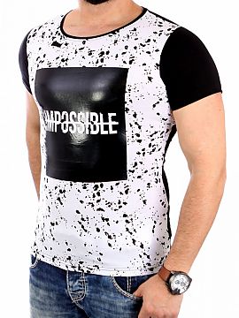 T-shirt YourNewStyle  Men\'s short-sleeved T-shirt. Front with pattern and print.   Composition: 100% cotton