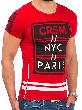 T-shirt YourNewStyle  Men\'s t-shirt with short sleeves. On the front interesting print. Back smooth white.   Composition: 100% cotton