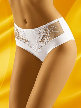 Panties Wolbar  Modelling panties with higher waist. They cover up minor figure imperfections, flatten the sides and correct the hip line. Smooth, decorated