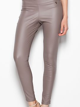 Women trousers Venaton  Elegant trousers made of fabric imitating leather. A model with narrow legs and a higher state. Smooth front, with a zip at the side.