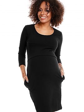 Pregnancy dress PeeKaBoo  Knitted dress tailored for pregnant and breastfeeding women. Hidden panel in the middle to ensure discreet breastfeeding. On the sides pocke