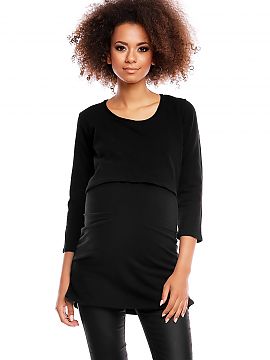 Maternity tunic PeeKaBoo  Simple maternity tunic with 3/4 sleeves and a boat neckline sewn with future mums in mind. Perfect during pregnancy and breastfeeding. A hid