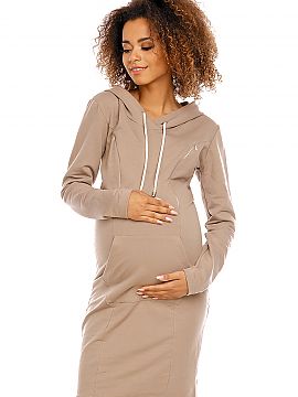 Pregnancy dress PeeKaBoo  Original and functional dress for pregnant and breastfeeding women. Dress with hood sewn from a pleasant to the touch and comfortable to use