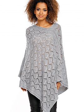 Poncho PeeKaBoo  Elegant, openwork poncho ideal for cool evenings of the ending summer or autumn days. Lightweight and at the same time warm oversize solutio