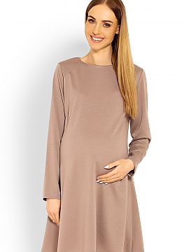 Pregnancy dress PeeKaBoo  Loose-fitting dress with long sleeves. Dress with trapezoidal cut.
