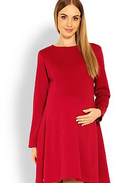 Pregnancy dress PeeKaBoo  Loose-fitting dress with long sleeves. Dress with trapezoidal cut.
