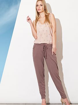 Women trousers Figl  Original, very impressive trousers made of the highest quality material. The model has tapered legs and a loose cut near the thighs. The tro