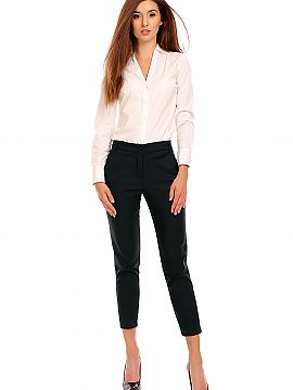 Women trousers Cabba  Button and zip fly with pockets. Comfortable and elegant, 7/8 legs, higher top. Perfect for every occasion: to work, exams or meetings with 