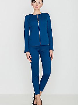 Trousers Lenitif  Women\'s trousers with a versatile character. Made of fabric covered with an embossed pattern. With long, slightly tapered legs. Legs with d