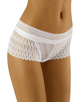 Shorts Wolbar   Female shorts.
 - full cut.
 - made of openwork lace
 - thin insert from knitted fabric
 - model beautifully emphasizes buttocks
