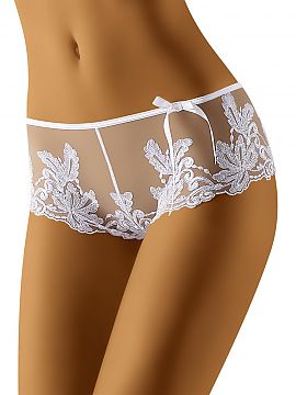 Shorts Wolbar   Tempting shorts.
 - made of embroidered tulle
 - pattern in the form of autumn leaves
 - front is decorated with a flirtatious satin bow