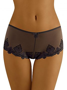 Shorts Wolbar   Sensual ladies shorts.
 - made of delicate tulle
 - subtly transparent
 - front decorated with a charming bow
 - bottom finished with b
