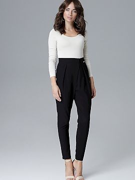 Women trousers Lenitif  Elegant trousers with a loose cut, finished with impressive creases. Model perfectly emphasizes waist.
