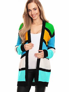 Cardigan PeeKaBoo  Pregnancy cardigan in a fashionable combination of colors. Long-sleeved cardigan without a fastening.