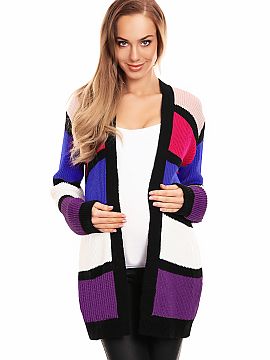 Cardigan PeeKaBoo  Pregnancy cardigan in a fashionable combination of colors. Long-sleeved cardigan without a fastening.