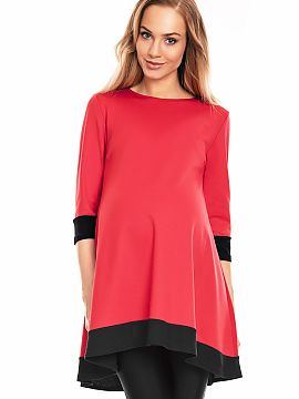 Pregnancy dress PeeKaBoo  Mini asymmetrical dress with a loose cut. Dress is made of flowing material.