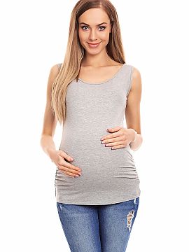 Maternity T-shirt PeeKaBoo  Pregnancy blouse with pleats. Can also be worn after pregnancy. Sleeveless top.