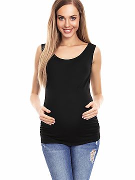 Maternity T-shirt PeeKaBoo  Pregnancy blouse with pleats. Can also be worn after pregnancy. Sleeveless top.