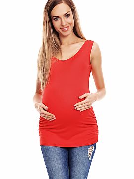 Maternity T-shirt PeeKaBoo  Pregnancy blouse with pleats. Can also be worn after pregnancy. Sleeveless top.