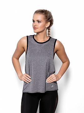 Top Eldar  An interesting blouse from the Fit collection by Eldar, with a transparent insert (mesh, black tulle) placed both on the back and around the