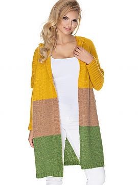 Cardigan PeeKaBoo  Long sweater with addition of wool. Sweater with long sleeves and a hood.
