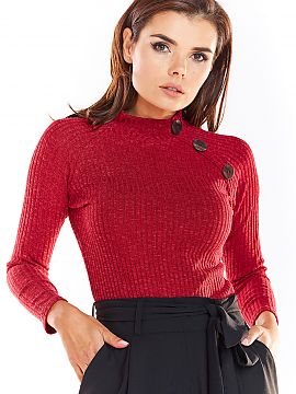 Jumper awama  Fitted half-golf with long sleeves, is a perfect complement to the office stylization, in autumn and winter edition. Made of elastic and ver