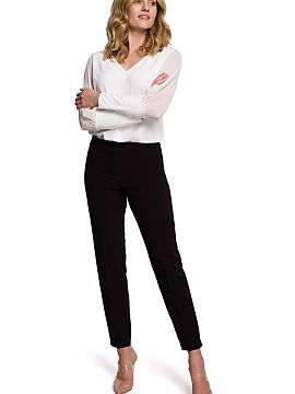 Trousers Makover  Straight-cut trousers with straight legs is a timeless proposition for classic fans. This model is worth having in your wardrobe. Paired wit