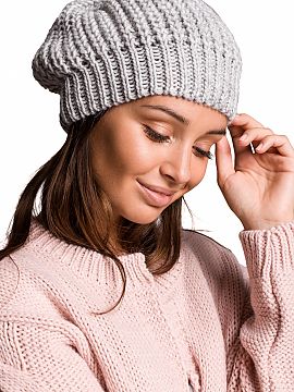 Beret BE Knit  Stylish and elegant warm beret, is the perfect accessory for cold winter days.
 Height 22 cm.
