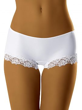 Shorts Wolbar  Lovely, smooth shorts finished on legs with beautiful, floral lace. Made of high quality, soft, elastic fabric.