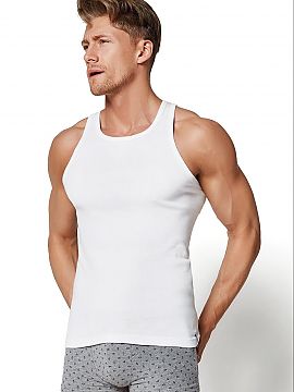 Singlet Henderson  Simply Basic, white wide-strap men\'s T-shirt, No. 1480 by Henderson. A true classic that no man should forget. Fitted to the body, elastic,