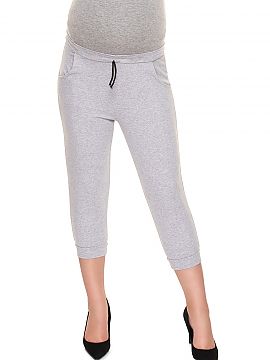 Crop pants PeeKaBoo  Ribbed maternity trousers with side pockets. Non-pressure panel.