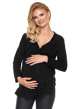 Maternity blouse PeeKaBoo  Pregnancy blouse with frills. Can be worn also after pregnancy. With binding for easy size adjustment.