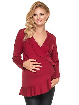 Maternity blouse PeeKaBoo  Pregnancy blouse with frills. Can be worn also after pregnancy. With binding for easy size adjustment.