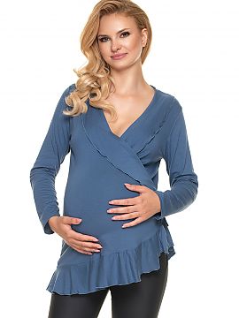 Maternity blouse PeeKaBoo  Pregnancy blouse with frills. Can be worn also after pregnancy. With binding for easy size adjustment.