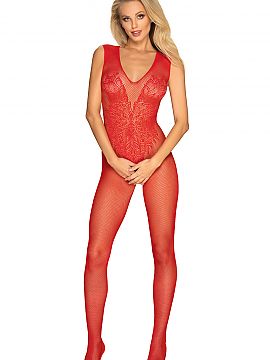 Bodystocking Obsessive  Sexy bodystocking with a tattoo effect - big wings on the back in Red Angel style. They look extremely intriguing. On the front deep necklin