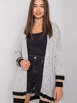 Cardigan Och Bella  Grey knitted cardigan without fastening.