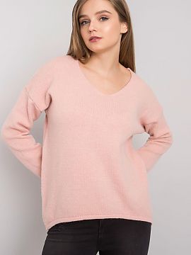 Jumper Och Bella  Light pink oversize sweater with long sleeves.