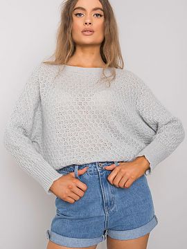 Jumper Och Bella  Grey loose-fitting long-sleeved sweater.