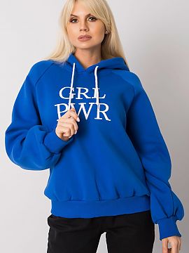 Sweatshirt Ex Moda  Dark blue oversize warm sweatshirt with hood. Perfect for everyday wear.