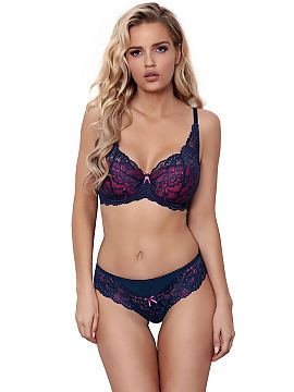 Push up Axami  A lacy, delicate, charming push-up bra with a very thoughtful form that softly envelops the breasts shaping the perfect cleavage. Two-tone c