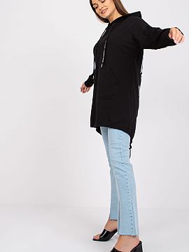 Sweatshirt Italy Moda  Sweatshirt with an extended cut, put on over the head. Hooded sweatshirt with a kangaroo pocket on the front. Large inscription on the back.