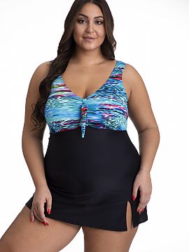 Swimsuit one piece Barontex  This unusual one-piece swimsuit is composed of two layers, a bottom and a top. The top layer resembles a classic one-piece swimsuit, while t