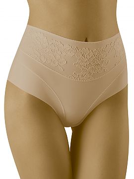 Panties Wolbar  Women\'s higher-waisted corrective, figure-modeling panties. Made of smooth microfiber and lace, they emphasize the waistline. They do not s
