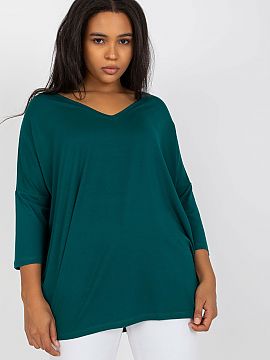 Plus size blouse Relevance  A plus size blouse with 3/4 sleeves and a sweetheart neckline.